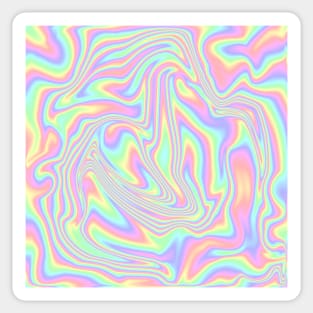 Rainbow Pastel Paint Pour Pattern Sticker